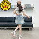 Gduck Kids Little Yellow Duck Girls Denim Shorts Summer New Style mit mittlerem Stil mit mittlerem Stil.