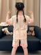 Pyjamas Girls Pure Cotton Summer Kurzärmelige 2025 neue Kinder süße Cartoon Girls Home Kleidung mittlerer und großer Kinderanzug 831 165 [l Code] 160-165cm100-115jin [Jin entspricht 0,5 kg]