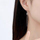 QIANSHU pt950 platinum tassel snake bone earrings fashionable platinum small waist ear hook versatile earrings one pair 3.1-3.3 grams
