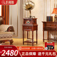 SHENGLINA American solid wood gramophone retro vinyl record player nostalgic national old-fashioned antique large speaker living room audio European record player cherry color copper speaker + subwoofer