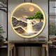 
TURBOSUN Welcome Pine Living Room Decoration Painting TV Sofa Background Wall Welcome Pine New Chinese Style Entrance Entrance Decoration Painting Round TB1391 Diameter 40CM [Aluminum Alloy Picture Frame] + Light Luxury Gold Insert 1