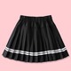 Pushui Fangfing Girls Plissee Rock Khaki Grundschule Rock Sommerschule Uniformrock 6627 Black 100 cm