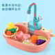 Qianfeng Children's Frog Dishwasher Calf Vegetable Basin Electric Circulation Water Washing Desk Play House Interactive Toys Calf Vegetable Basin-Pink