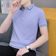 L Lilang's Summer Collar Polo Men's Men's Short à manchette à manches couleurs solides Paul Paul à moitié à manches Top Noir Qy686 M 100-120JIN [Jin est égal à 0,5 kg]