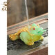 Creative tea pet ornaments golden toad three-legged toad lucky tea tea tray tea table tea accessories luminous color-changing tea play can be raised mtc9 luminous color-changing golden toad