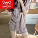 Catman (MiiOW) pajamas for women in summer ice silk thin short sleeves 2024 new internet celebrity casual home clothing summer suit color #YX 9201 M [75 98]Jin[Jin equals 0.5 kg]