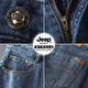 Jeep Spirit Jeep Spring- und Herbst Jeans Männer gerade lösche große Größe hoher Taille mittleren Alters Casual Hosen 2025 Neue Männer Blau 679# [Spring und Herbst] Dickes Modell 29 [zwei Fuß zwei]