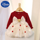 Disney (Disney) Herbst und Winter Baby einjähriges Kleid-Prinzessin Rock plus Samtmädchen Kleid Herbst Baby Kleidung modischer kleiner Rock 4877 rot ohne Samt 100 cm ()