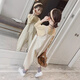 Sheng Miaoci Girls Frühlingsanzug 2025 Neue Mädchen große Kinder koreanische Stile im koreanischen Stil Kindermodische zweiteilige modische Gurthose (Einzelhosen) 150 Empfohlene Babys etwa 140 cm groß