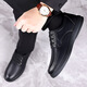 Yierkang Prince 2025 Nouvelle couche supérieure Chaussures célibataires décontractées pour hommes Douyin Source Généreuse Chaussures pour hommes en cuir Soft Face Agents d'âge moyen et les chaussures de papa âgées wenzhou chaussures en cuir ls6627 à lacets noirs 38