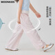 
moonkids girls summer pants children 2025 new summer dress striped wide-leg pants girls casual sweatpants lace straight pants two-pair [15292 pink + 15277 blue] 110 cm