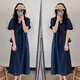 Jingqi (JOYNCLEON) maternity dress summer thin dress trendy mother fresh maternity summer dress small Korean version maternity dress blue XXL