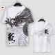 Nuevas camisetas para hombres y mujeres de alta gama Corea y femenino Corea y Japón Summer Fashion Dragon Patrón estampado personalizado de manga corta y versátil VB3291 S SOLO TAMAÑO