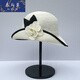 Heqinya Camellia Sun Hat Top Hat Small Fragrant Style Half-trim Straw Hat Summer Anti-snatch Fisherman Hat Rich Color Contrast Edge Black Camellia Half-trim Straw Hat M(56-58cm)