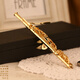杉贝适用于可刻字巴松模型大管西洋乐器模型摆件家居饰品生日礼物创意 【镀金巴松胸针】一