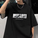 T-shirt à manches courtes pour hommes de grande taille en vrac à la mode rond à la mode imprimé à la mode T-shirt de coton poids lourd polyvalent à moitié à manches Black-683 s
