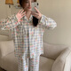 Rongxitu (Rongxitu) Spring- und Herbst -Pyjamas Langarmdünner Home -Kleidungsstück Q9226# 180 xl