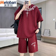 Meiluobon Meloban Summer Casual Sports Set Herren-Trends-Marken qualifizierten Kurzarmshorts für Schüler der Junior High School Set 6626 Meter White M Referenz 80-100jin [Jin entspricht 0,5 kg]