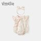 
Fanhunting baby clothes summer clothes newborn bags baby girl onesie princess full moon 100 days ha-shirt summer M9925 meters white 66cm