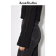 Acne Studios【特享4折】 女士圆翻领短款长袖毛衣针织衫A60292 黑色 XXS