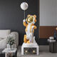 Jizhao Astronaut Large Ornament Floor-standing Audio Living Room Ornament TV Cabinet Sofa Decoration Housewarming Gift Orange K-Song Audio 2.0 + Xiaoai Speaker + Starry Sky Light