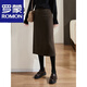 ROMON skirt women's 2024 autumn and winter new style high-end straight high-waist slim drape professional hip-covering one-step skirt black M