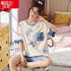 Site Web officiel de Hongdou (Hodo) [Recommandé par la mère centrale] Pajamas pour femmes pour l'été ensemble à manches courtes pour femmes à manches courtes Coton Pure Coton Summer Coréen Minaison Étudiant, Automne et Hiver Home Cloth