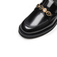 Sijiatu 2025 spring four-spoon jazz loafers small leather shoes women's singles shoes 9UL01AA5 Truffle Black 37