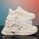 Changxiang Huili Men's Shoes in Summer New Mesh Breathable Casual Shoes Soft Sole Running No Slip Tendencia deportiva elevada zapatos de papá Men F683 Beige 41