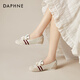Daphne shallow mouth ballet dance shoes for women flat low heel lightweight commuter breathable sports and casual shoes Beige 38