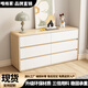 
Han and Tang Shuangsheng Log Style Solid Wood Side Cabinets Living Room Cabinet Multi-function Cabinet Household Storage Bedroom Storage Cabinet [Warm White] Upstairs to install (Real Wood. Rounded Corners) Ten Dolls: 1585*40*111