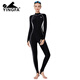 Yingfa new women's full body sun protection swimsuit long-sleeved jellyfish wetsuit black/grass green xl