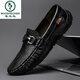 Specht Frühling Herrenschuhe Beanie Schuhe Echtes Leder-Herren 2025 Neues weichhautloser Soft-Lösch-Faulpersonen-Lederschuhe Sommer Black Hollow-9901 38