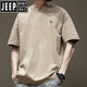 JEEP SPIRIT American short-sleeved T-shirt for men in summer pure cotton round neck trendy versatile casual 2025 new fashion brand loose Hong Kong style T white-1365 sleeve short S [suggested 80-110Jin [Jin equals 0.5 kg]]