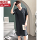 Victoria Summer Men Summer Camisón de manga corta Integrado de estilo delgado Modal de longitud media de longitud media suelta Summer de verano YM844 Flower Gray Men's Nightgown L Altura 170-175 Peso 120-140Jin [Jin iguala 0.5 kg]