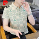 皮尔卡丹（pierre cardin）新款男士纯欲风polo.衫时尚韩版半袖青年印花棉质吸汗透气短袖t恤 9226卡其 M 90-100斤