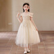 
Omonway children's princess dress evening dress flower children wedding dress girl host piano performance clothing YR-KLS-1792 champagne sleeveless 160