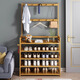 Kexiangtu shoe rack, coat rack, integrated home entrance, large capacity shoe rack, bedroom entrance multi-layer shoe cabinet, original color - four layers, 50cm, thickened bamboo