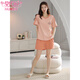 Pyjamas de coton pur modal pour les femmes 2025 Été Nouveau pulvérisation Shorts à manches courtes minces confortables et décontractées de vêtements pour la maison pour les jeunes Z9855 L