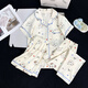 Catman (Miiow) pijamas de tres piezas para mujeres en verano 2025 Nuevo estilo de celebridades de Internet Spring y Autumn Cloud Cloud Algodón de manga corta Pantalones de manga corta Ropa para el hogar 9922# Set de tres piezas de algodón en la nube M [70-95] Jin [Jin equivale a 0.5 kg]
