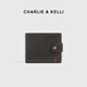 Charlie / Kelli Marke Light Luxury CK Wallet Herren Horizontaler kurzer Aufbewahrungskartentasche Münzbrieftasche Geburtstagsgeschenk für Freund Kaffee [Praktisches Geschenk für den chinesischen Valentinstag]