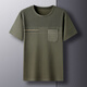 MrjeysXs Sommer loser runder Nacken halbärmeliges Hemd Daddy Top Cool Ice Seide mit mittleren Alters und älteren Herren-T-Shirt kurzärmelig mit mittlerem Alter 690 Lake Blue + 693 Marine Blue M 48/105 (90-110jin [Jin gleich 0,5 kg]))