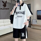 Playboy (Playboy) adolescent T-shirt à manches courtes Été 12-15 ans Élèves de lycée Polo Polo 13 Big Big Children's Suit NZJ-6629 Black (manches courtes + short) xl 115 à 130 Jin [Jin est égal à 0,5 kg]