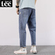 Lee DPRRE Summer Fatty Big Size Jeans Jeans Thin Elastic and Fat Plass Loak Fashion Brand Маленькие ноги гаремы Мужчины 9903 светло-голубой девять очков, высокий человек, не подходящий 32