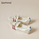 Daphne shallow mouth ballet dance shoes for women flat low heel lightweight commuter breathable sports and casual shoes Beige 38