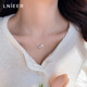 Lnieer S925 Silver Minimalist Freshwater Pearl Snake Bone Necklace Feminine Light Luxury Niche High-end Clavicle Chain Birthday Gift Freshwater Pearl Necklace S925 Silver