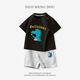 G.DuckKids Petit Boy Yellow Duck Set 2025 Été Nouveau style Small and Mediafred Children's Baby Short Shorts en deux pièces Enfants en coton pur pour enfants AP14034 blanc + i13799k bleu marine 105 cm