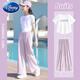 Disney Girls Wide Legs Pants Suit Summer Children 2025 New Style Fashionable Big Children Two-Piece Set Fashionable 12-year-old Girl Summer Suit 15029 Pink + 9889 White 120 cm