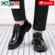 Cartelo Leather Chaussures de style coréen homme Men Business Automne décontracté en cuir authentique en cuir respirable britannique à l'épreuve intérieure en améliorant les chaussures de mariée en améliorant les chaussures de marié noir 9928 40
