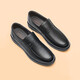 Foot Dragonfly Casual Leather Shoes Men's Daddy's Winter Plus Fleece Men's Shoes Genuine Leather Large Size Soft Sole Middle-aged and Elderly Anti-Slip Shoes Classic Black Wta9734 38
